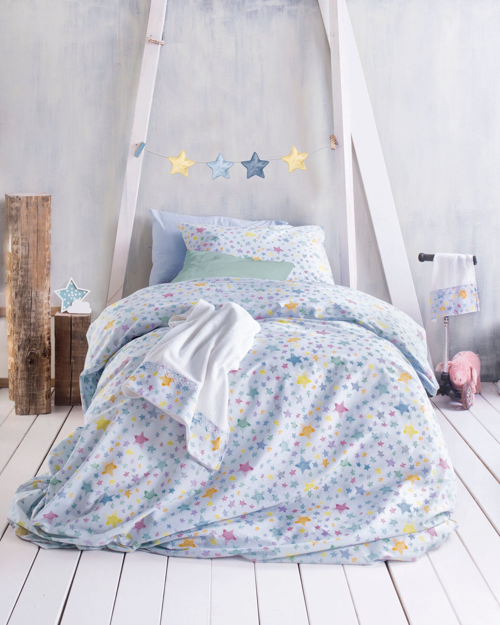 GLOW - ΣΕΤ ΠΑΠΛΩΜΑΤΟΘΗΚΗ ΠΑΙΔΙΚΗ 2 ΤΕΜ. - ΜΠΛΕ - ΗΜΙΔΙΠΛΟ (160X250) - Rythmos