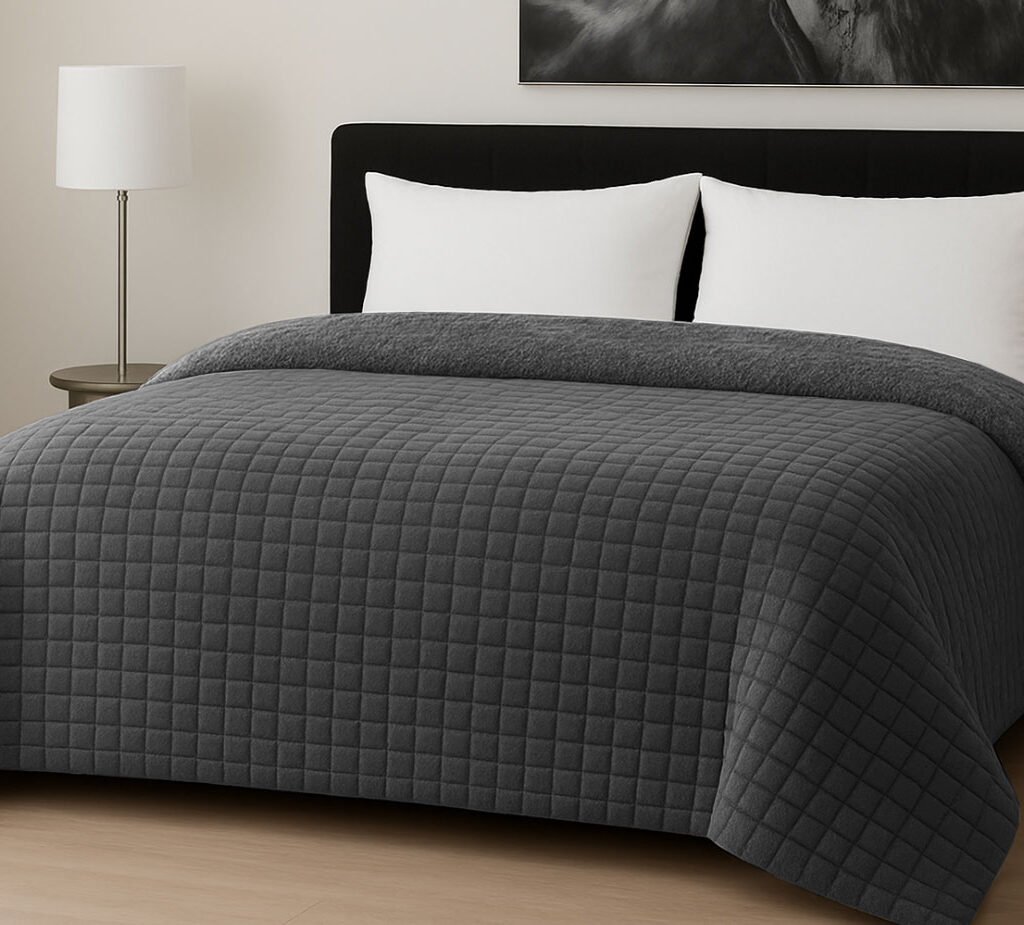 Κουβερτοπάπλωμα Le Blanc Flannel Comfort Μονό 160Χ220 700gsm RIB CUT Dark Grey