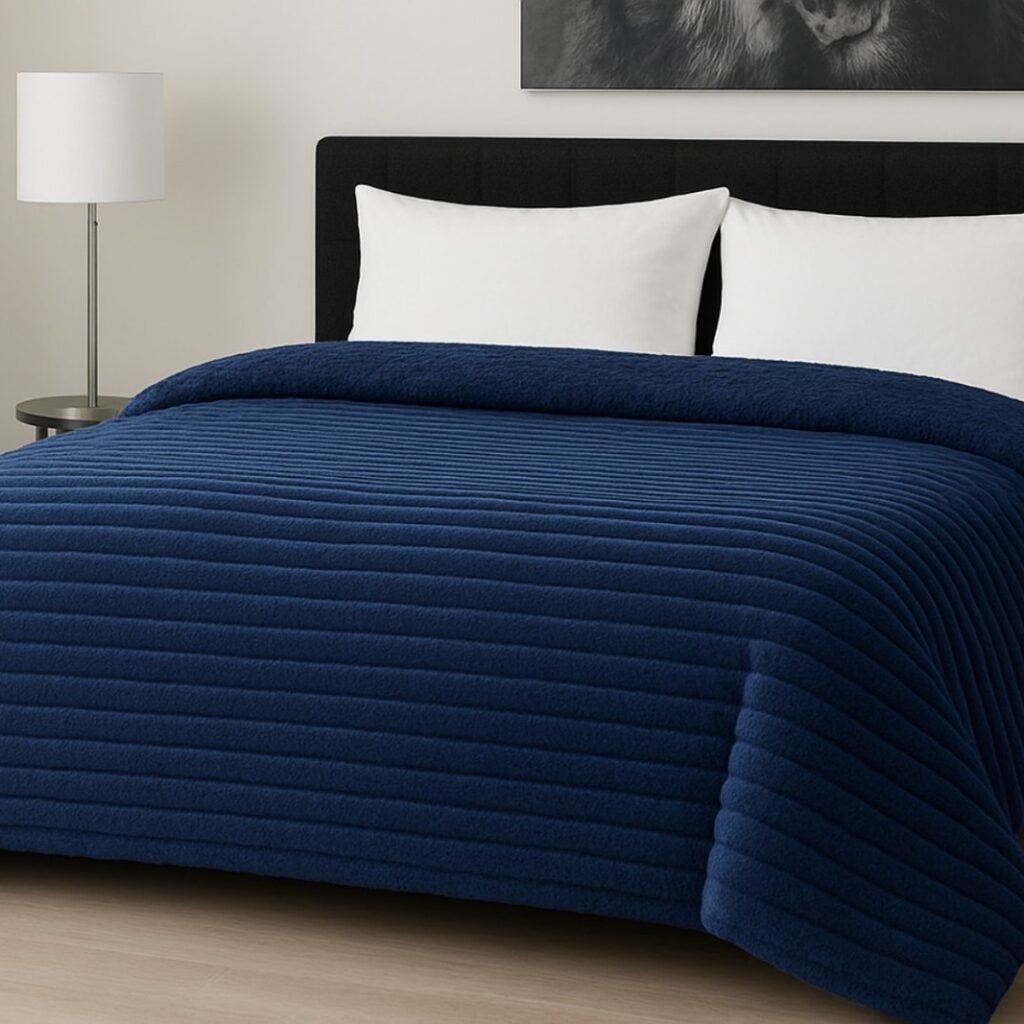 Κουβερτοπάπλωμα Le Blanc Flannel Comfort Υπέρδιπλο 220Χ240 700gsm RIB Navy