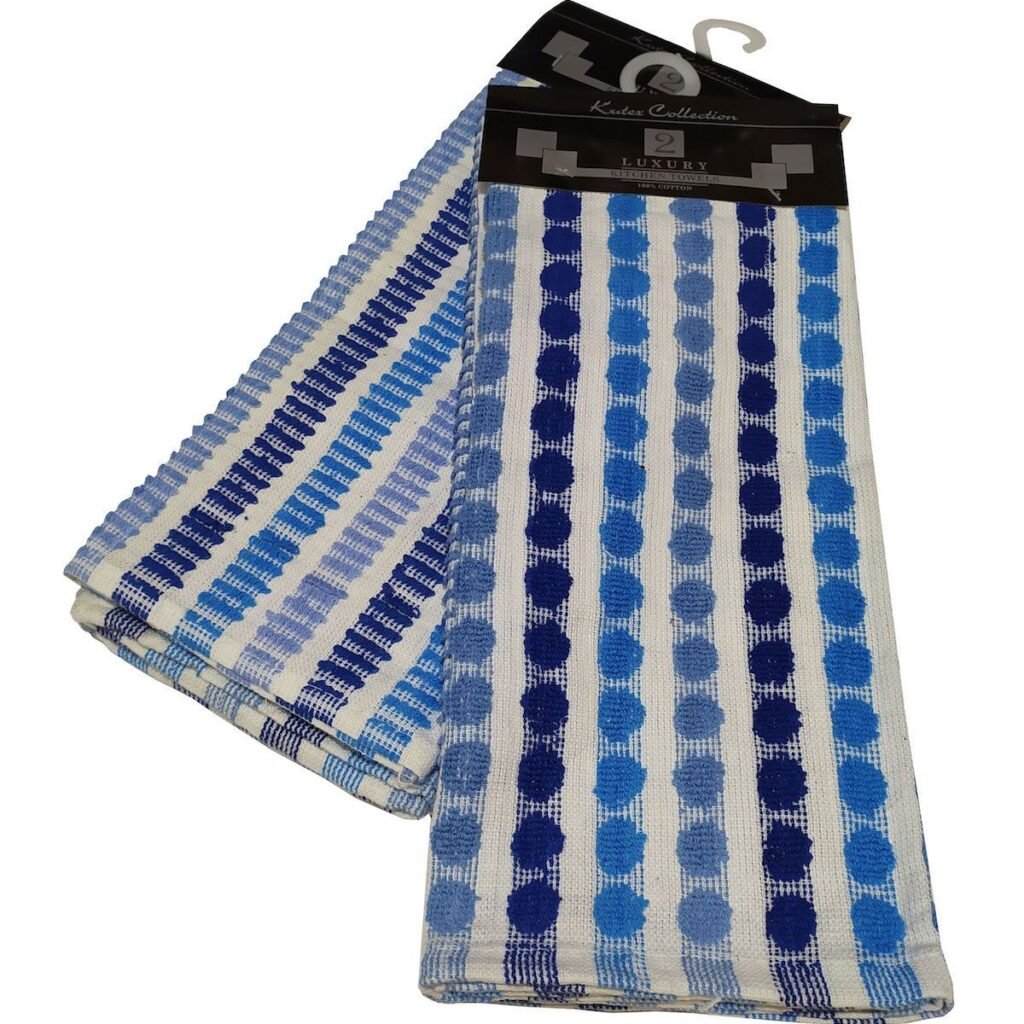Σετ Ποτηρόπανα 2τεμ.ΚΟΜΒΟΣ πετσετέ LUXURY 100% Cotton 45x65 Blue