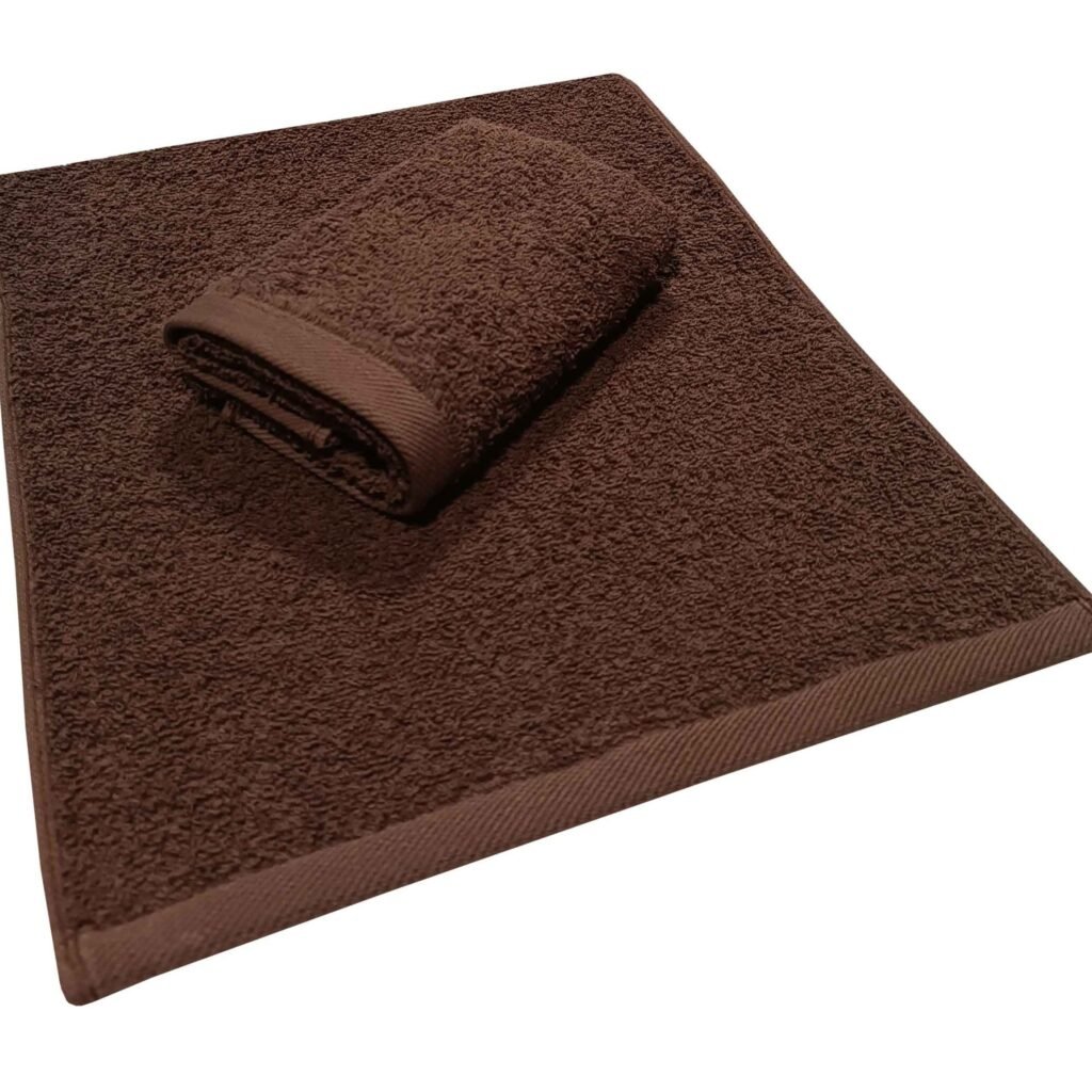 Πετσέτα ΚΟΜΒΟΣ Πεννιέ PLAIN LINE 500γρ/μ2 BROWN Χειρός 30x50
