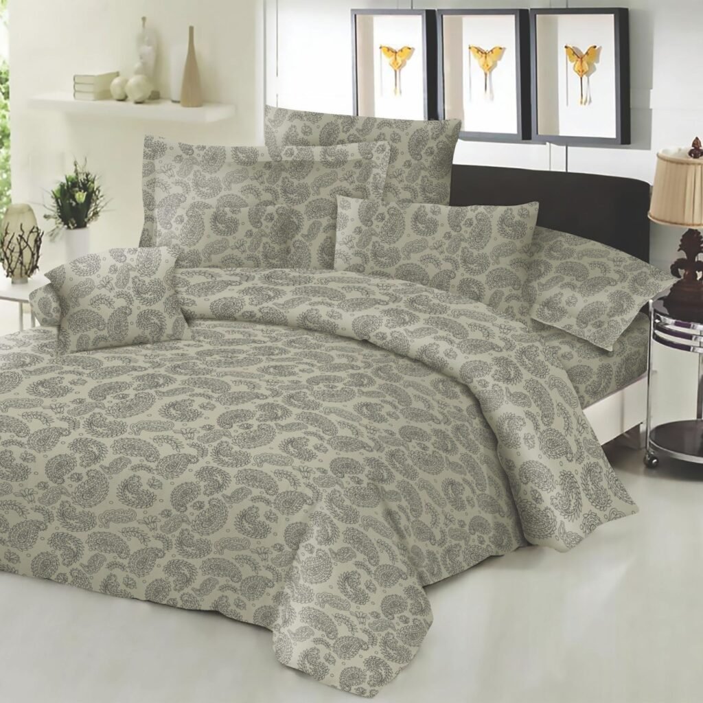 Σετ Σεντόνια ΚΟΜΒΟΣ Cotton Line Printed Lahor Beige Μονά με λάστιχο 100x200+22