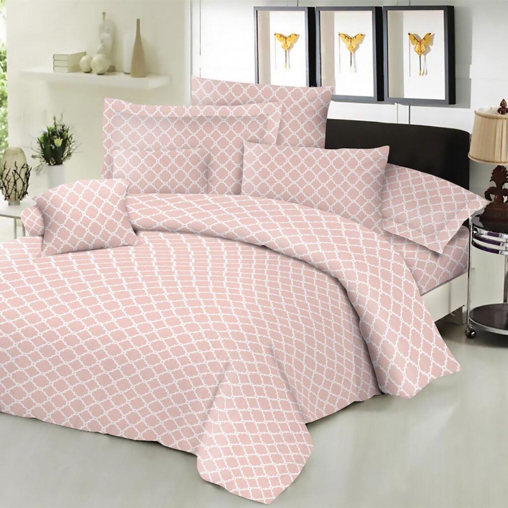 Σεντόνι ΚΟΜΒΟΣ Cotton Line NEW Printed Montana Peach Διπλό με λάστιχο 150x200+22