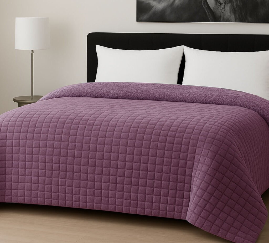 Κουβερτοπάπλωμα Le Blanc Flannel Comfort Σούπερ Υπέρδιπλο 260Χ240 700gsm RIB CUT Lilac