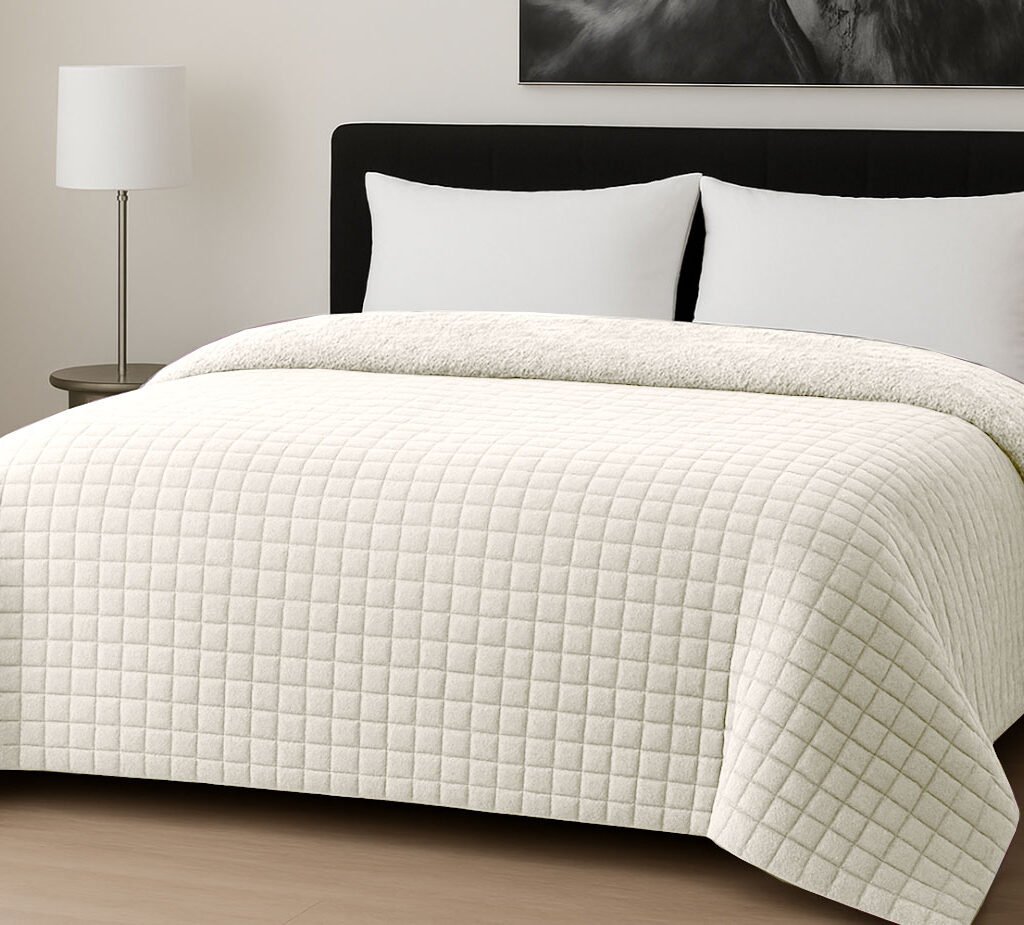 Κουβερτοπάπλωμα Le Blanc Flannel Comfort Σούπερ Υπέρδιπλο 260Χ240 700gsm RIB CUT Ivory