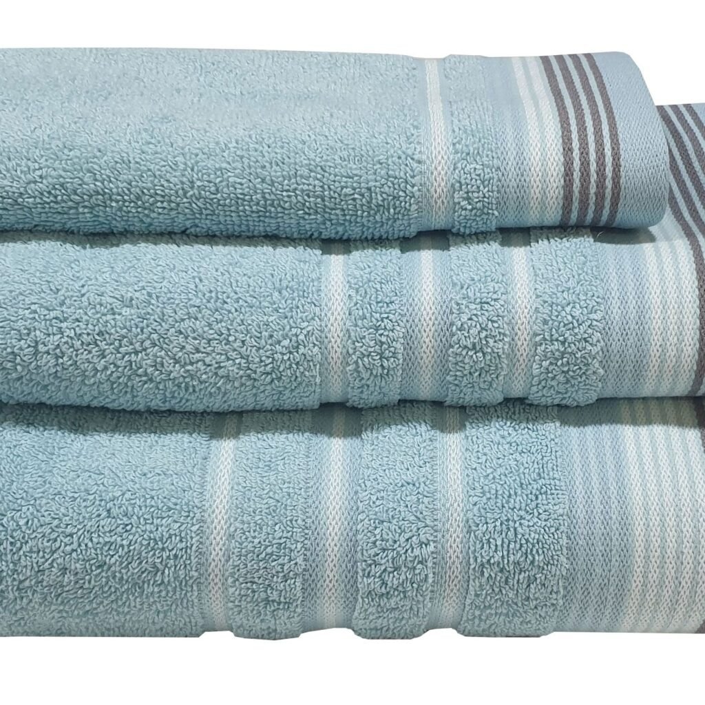 Πετσέτα ΚΟΜΒΟΣ Satin Stripe Πεννιέ 450γρ/m2 100% Cotton Χειρός Petrol 30x50