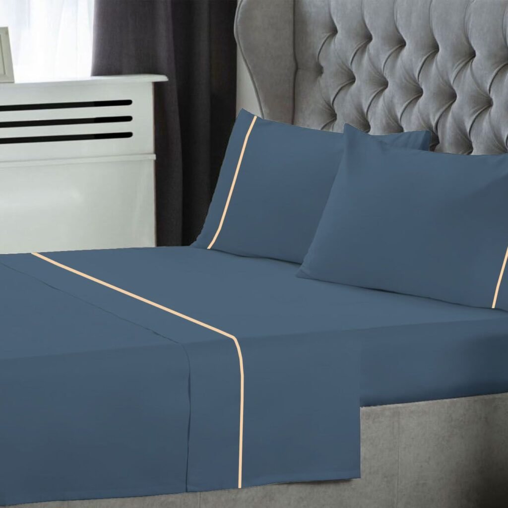 Σετ Σεντόνια LeBlanc Μονόχρωμα με Φυτίλι Polycotton 50/50 TC144 Dusty Blue Υπέρδιπλα 240x270