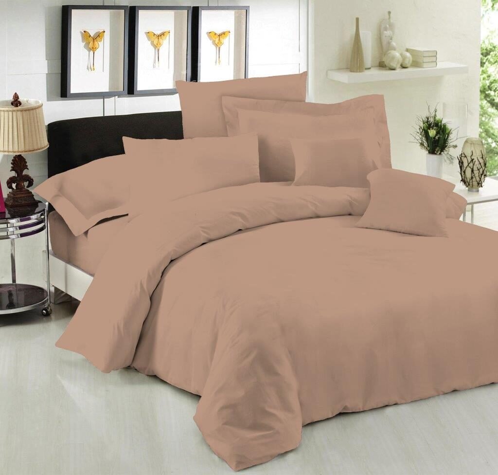 Σεντόνι Μεμονομένο LeBlanc Μονόχρωμο Polycotton 50/50 TC144 Light Brown Μονό με λάστιχο 100x200+35