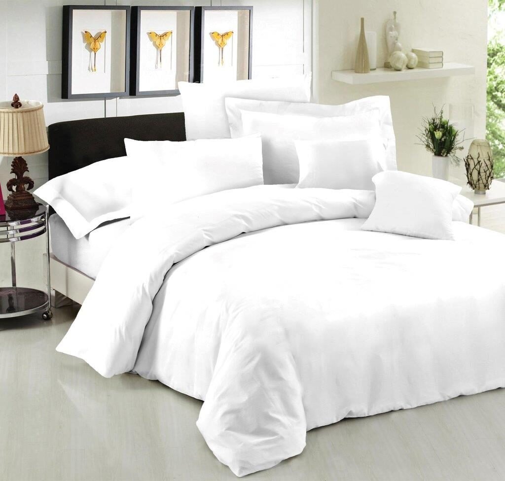 Σεντόνι Μεμονομένο LeBlanc Μονόχρωμο Polycotton 50/50 TC144 White υπέρδιπλο με λάστιχο 160x200+35