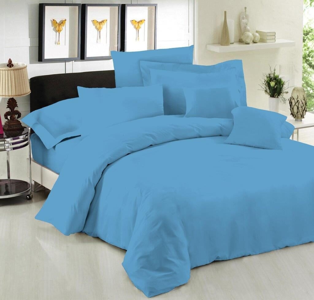 Σεντόνι Μεμονομένο LeBlanc Μονόχρωμο Polycotton 50/50 TC144 Blue υπέρδιπλο με λάστιχο 160x200+35