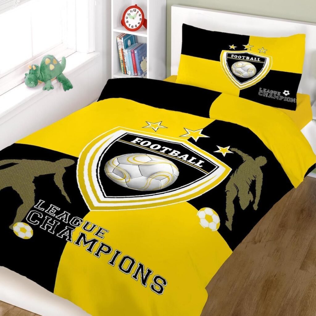 Σετ σεντόνια ΚΟΜΒΟΣ champions YELLOW BLACK μονά 160x240