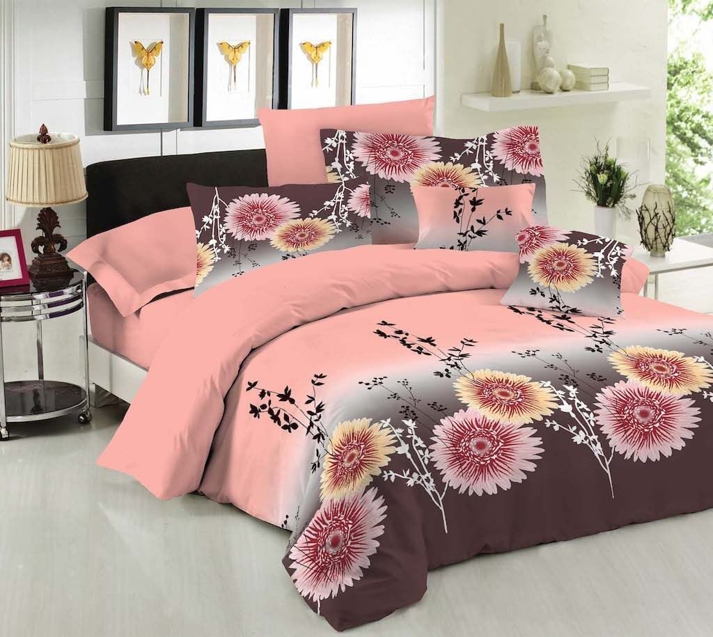 Σετ Πάπλωμα Le Blanc Premium Cotton 100% Chrysanthemum Peach Υπέρδιπλο 220x240