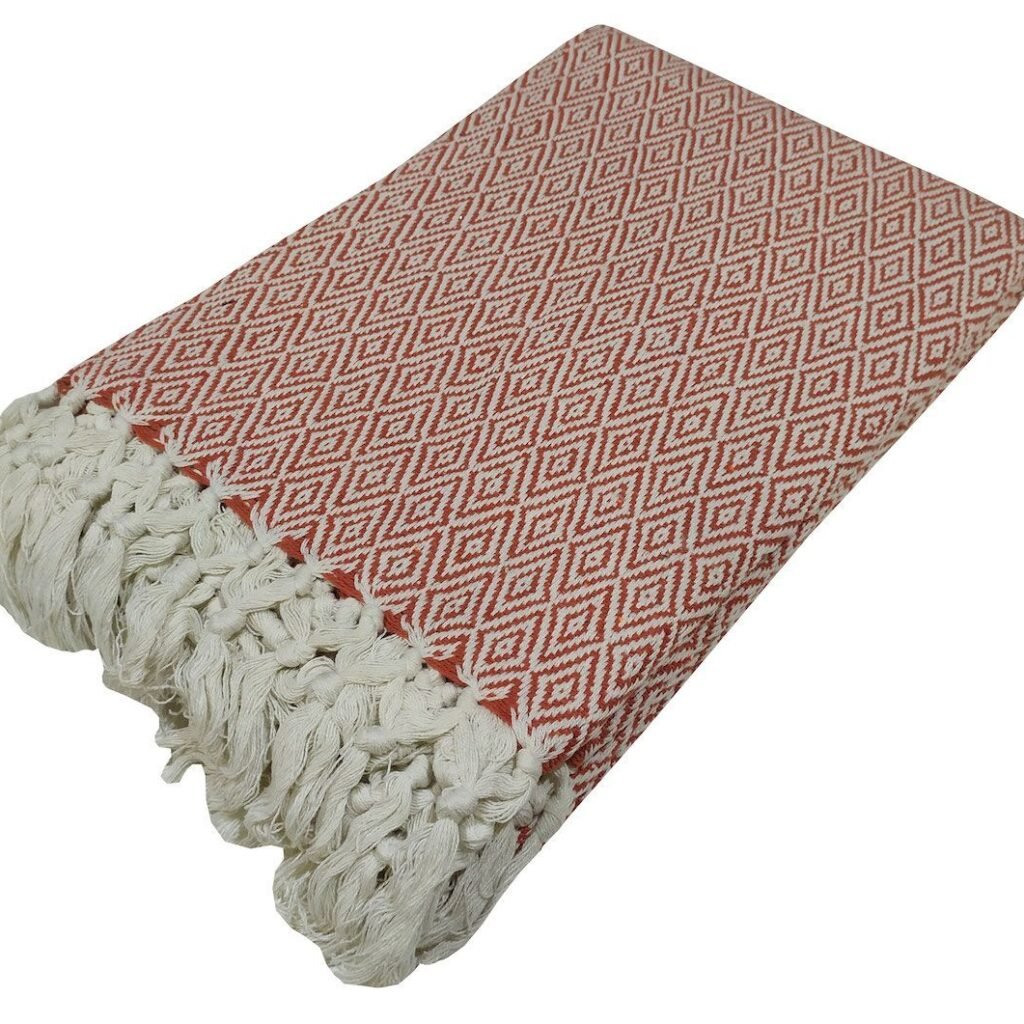 Ριχτάρι ΚΟΜΒΟΣ Βαμβακερό 2θ 190x250 Diamond Κόκκινο