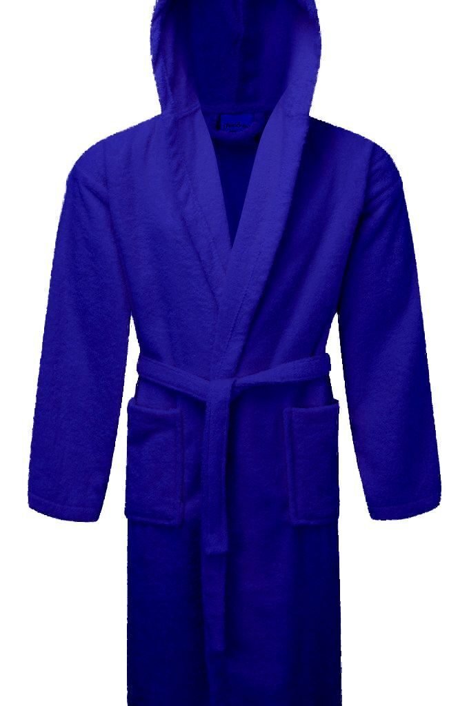 Μπουρνούζι ΚΟΜΒΟΣ Πετσετέ με κουκούλα 420gr/m2  Blue Large