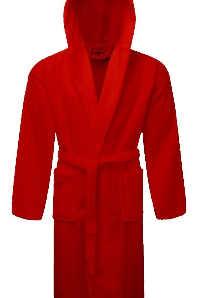 Μπουρνούζι ΚΟΜΒΟΣ Πετσετέ με κουκούλα 420gr/m2  Red Large