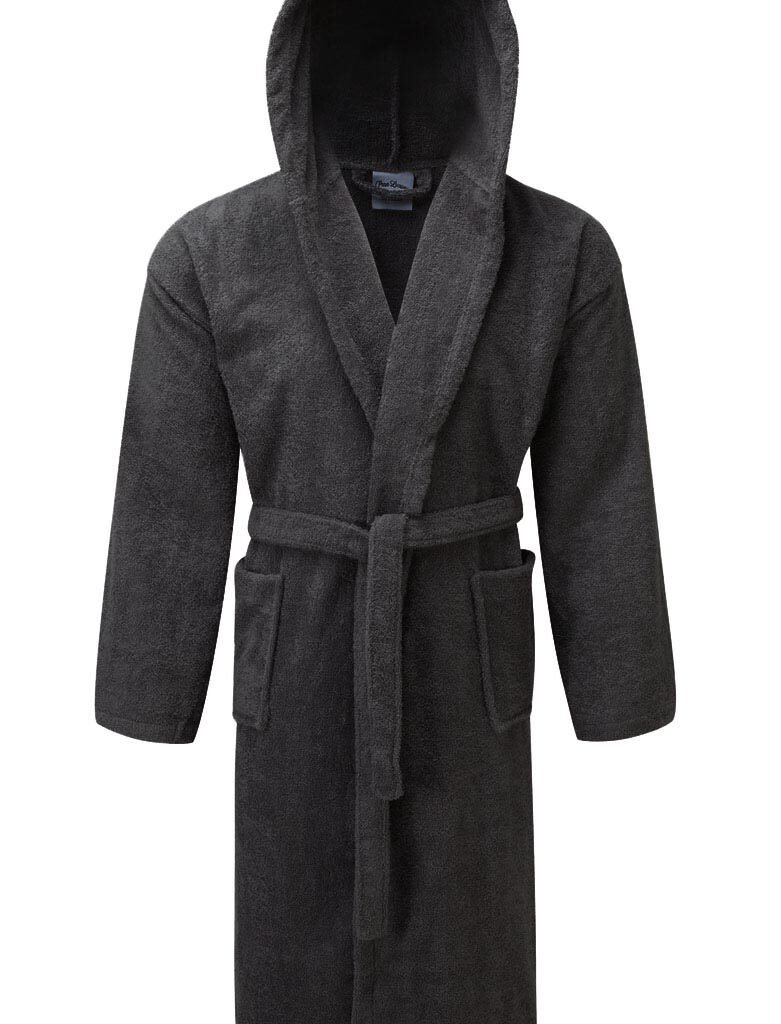 Μπουρνούζι ΚΟΜΒΟΣ Πετσετέ με κουκούλα 400gr/m2 100% Cotton  Grey Medium