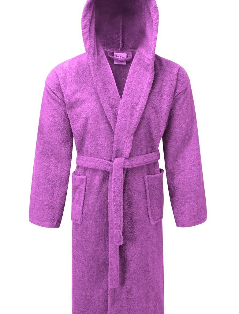 Μπουρνούζι ΚΟΜΒΟΣ Πετσετέ με κουκούλα 400gr/m2 100% Cotton  Lilac Extra Large