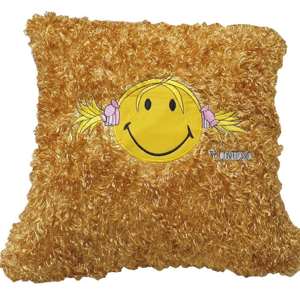 Μαξιλάρι Διακοσμητικό ΚΟΜΒΟΣ 100% Polyester 45x45 Smiley Face Yellow