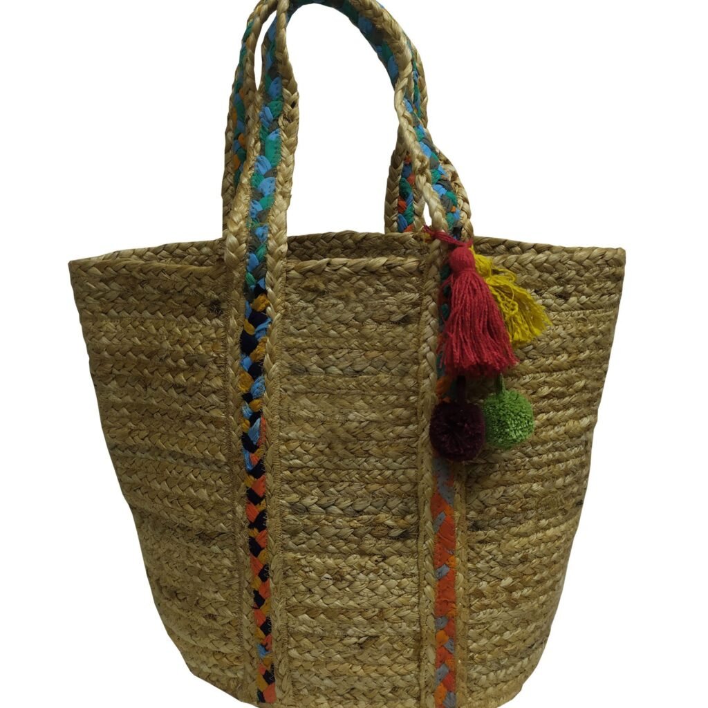 Τσάντα Θαλάσσης ΚΟΜΒΟΣ 50% Γιούτα - 50% Βαμβάκι Natural 40x50 - Design 2