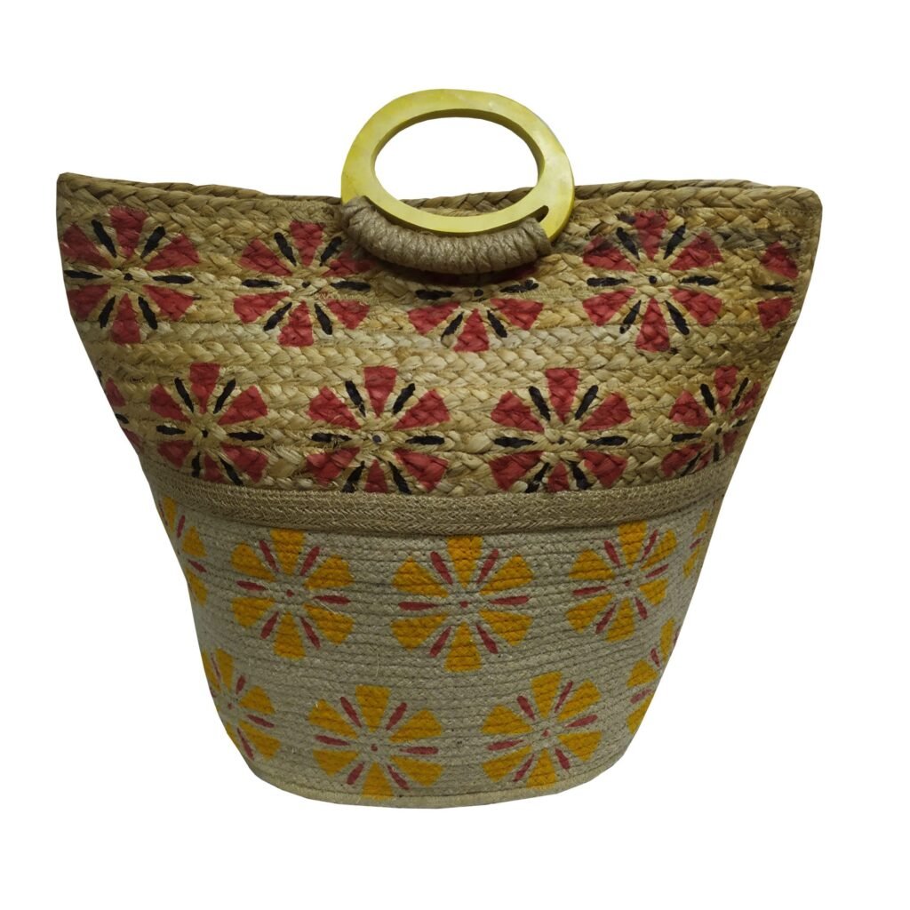 Τσάντα Θαλάσσης ΚΟΜΒΟΣ 100% Γιούτα Multicolor 40x50 - Design 8