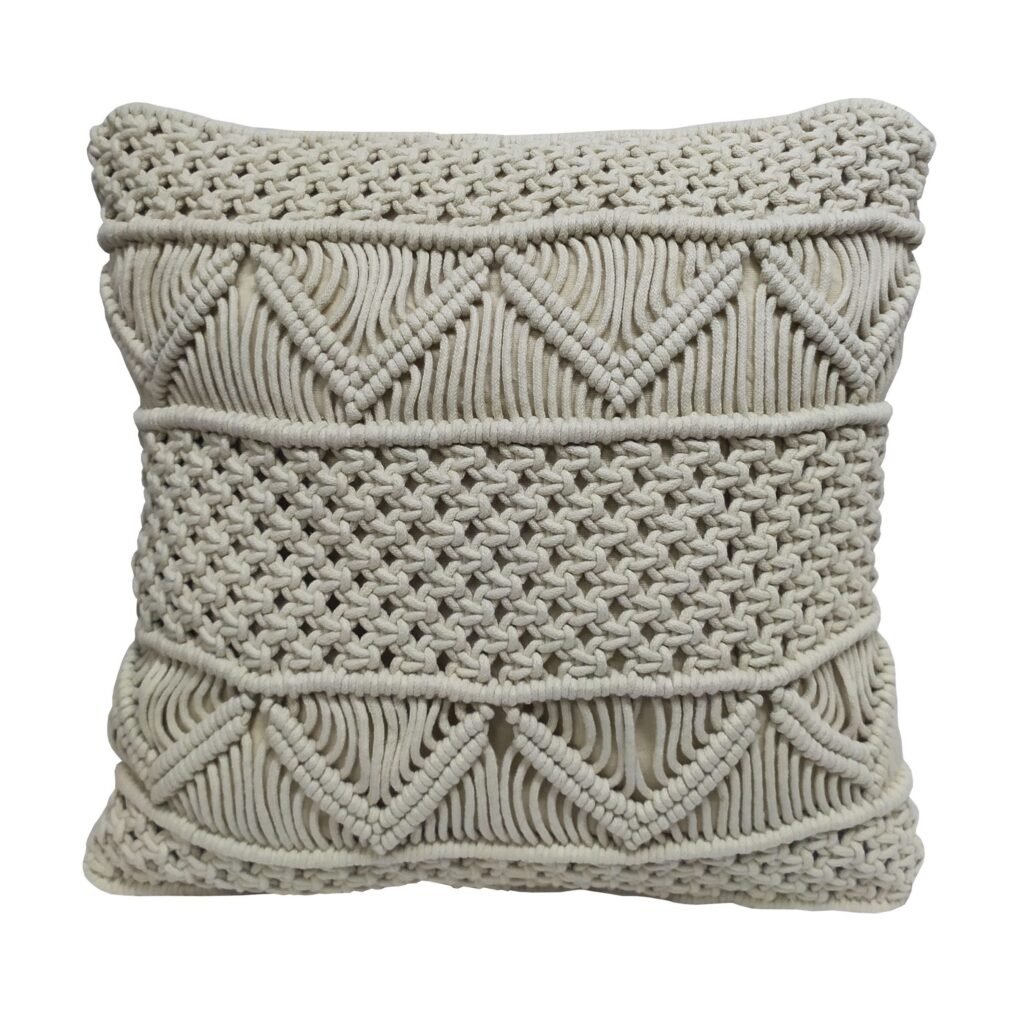 Μαξιλάρι Διακοσμητικό Macrame ΚΟΜΒΟΣ 100% Βαμβάκι Natural 40x40