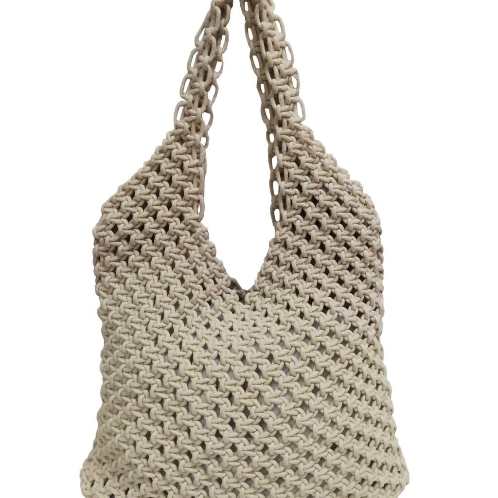 Τσάντα Macrame ΚΟΜΒΟΣ 100% Βαμβάκι Natural Plain 40x35