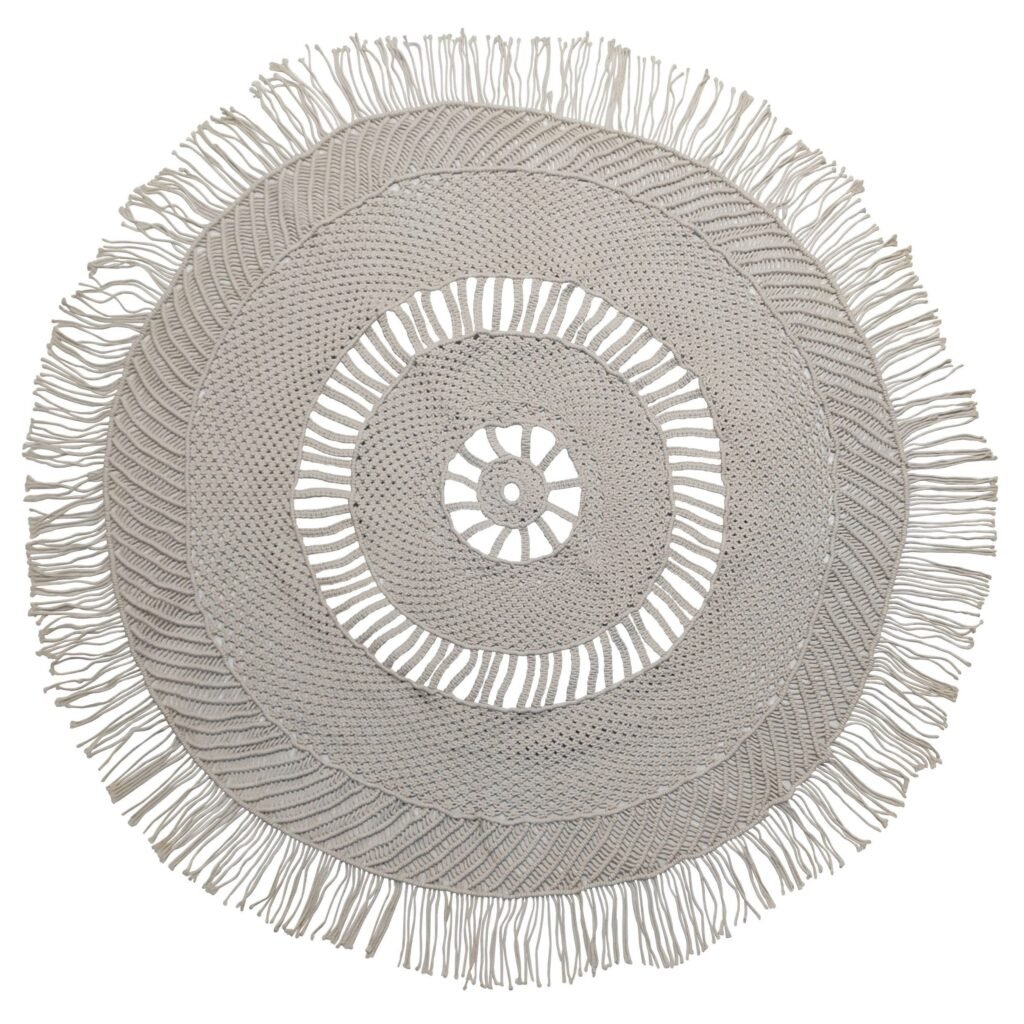 Χαλί Macrame ΚΟΜΒΟΣ Στρογγυλό 100% Cotton Natural Φ150
