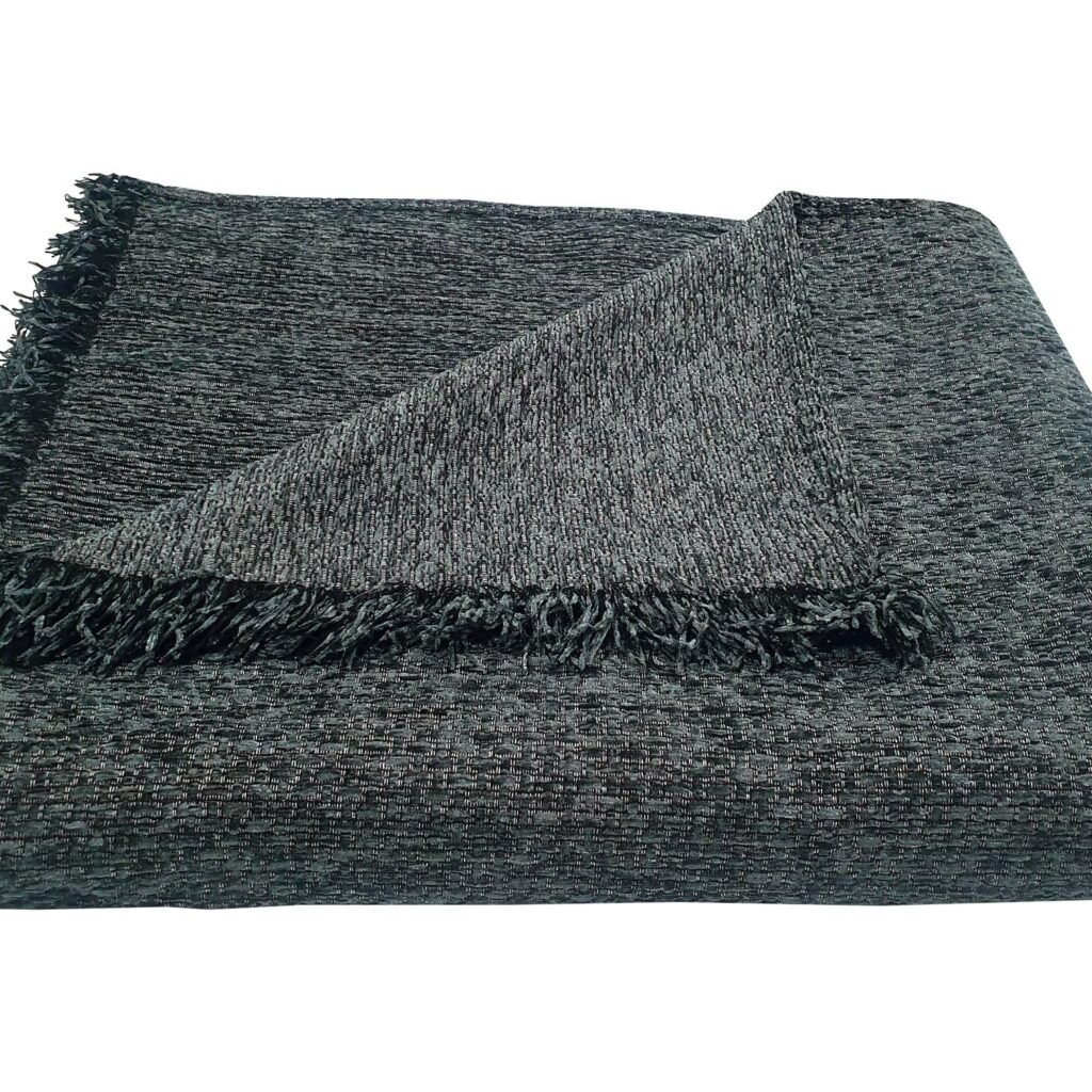 Ριχτάρι ΚΟΜΒΟΣ Σενίλ 1θ 180x180 Ψάθα Sky Grey