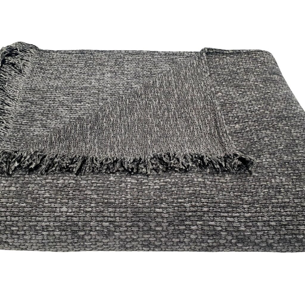 Ριχτάρι ΚΟΜΒΟΣ Σενίλ 1θ 180x180 Ψάθα Light Grey