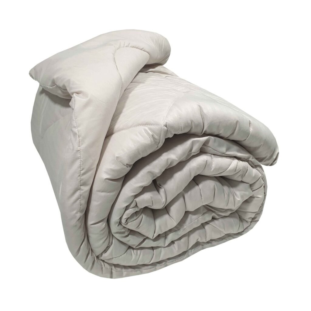 Πάπλωμα Μικροϊνών Stripe ΚΟΜΒΟΣ Cream Satin Stripe - Cream Plain Διπλό 200x240