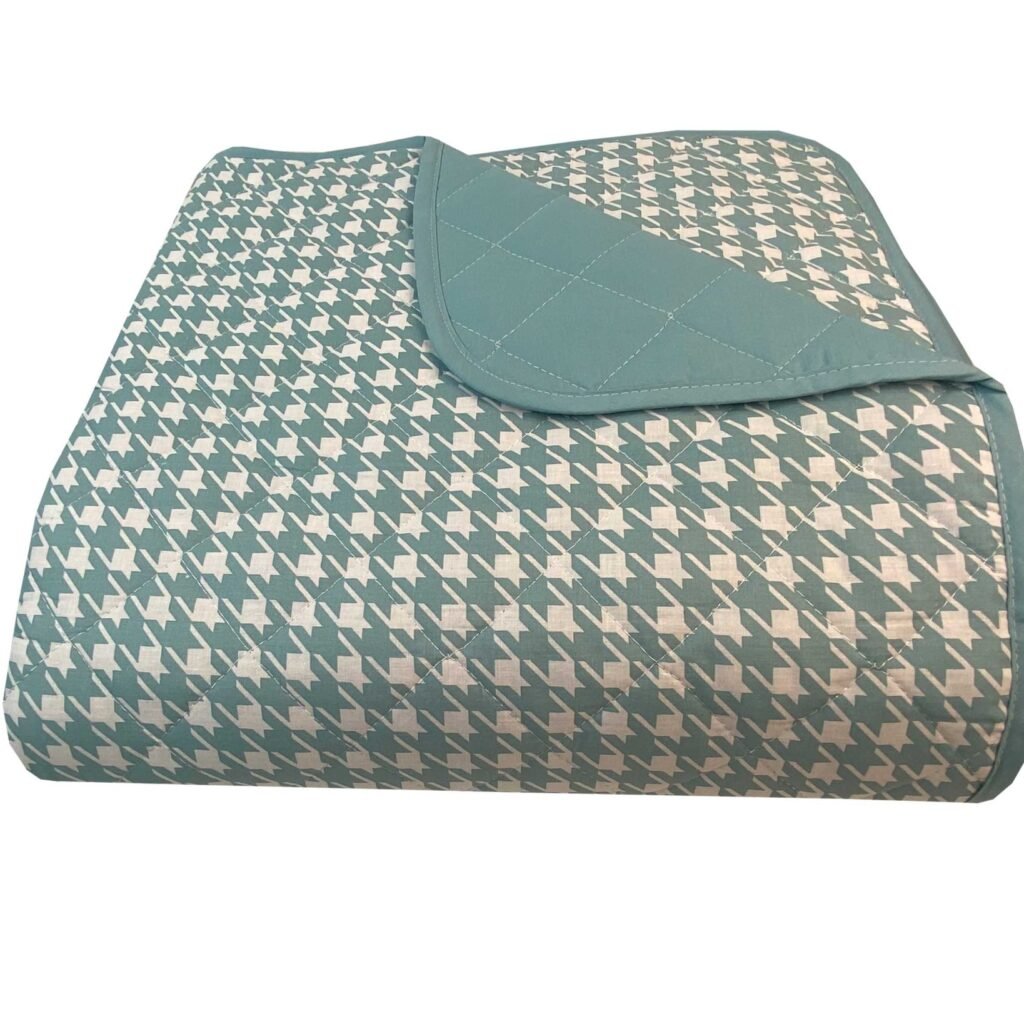 Κουβερλι Υπέρδιπλα 220x240 Pied De Poule Petrol 8460 - Astron Italy