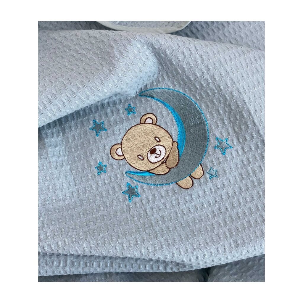 Κουβέρτα Πικέ Αγκαλιάς & Λίκνου 80  Χ 110 Petrol 8622 - Astron Italy