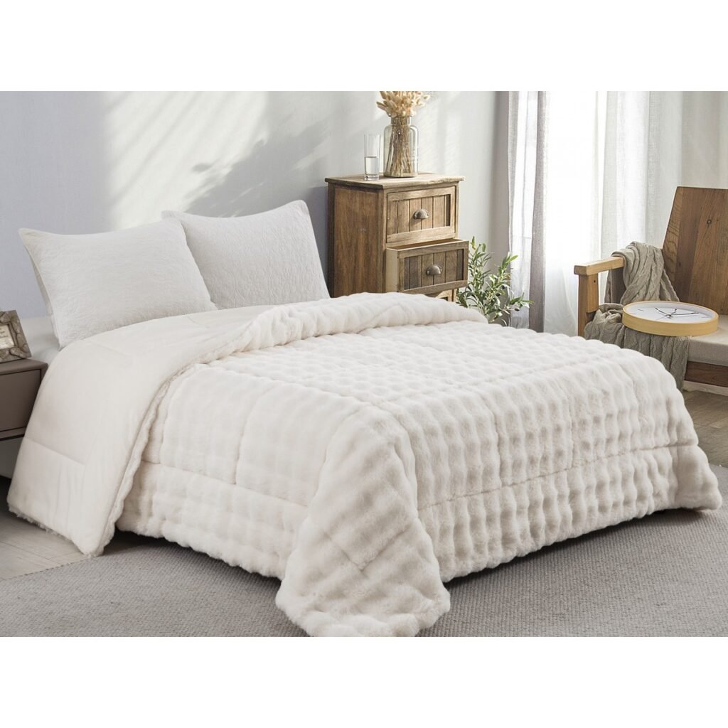 ΚΟΥΒΕΡΤΟΠΑΠΛΩΜΑ ΓΟΥΝΑ/FLANNEL ΥΠΕΡΔΙΠΛΟ 220X240 ADAM HOME (910) WHITE