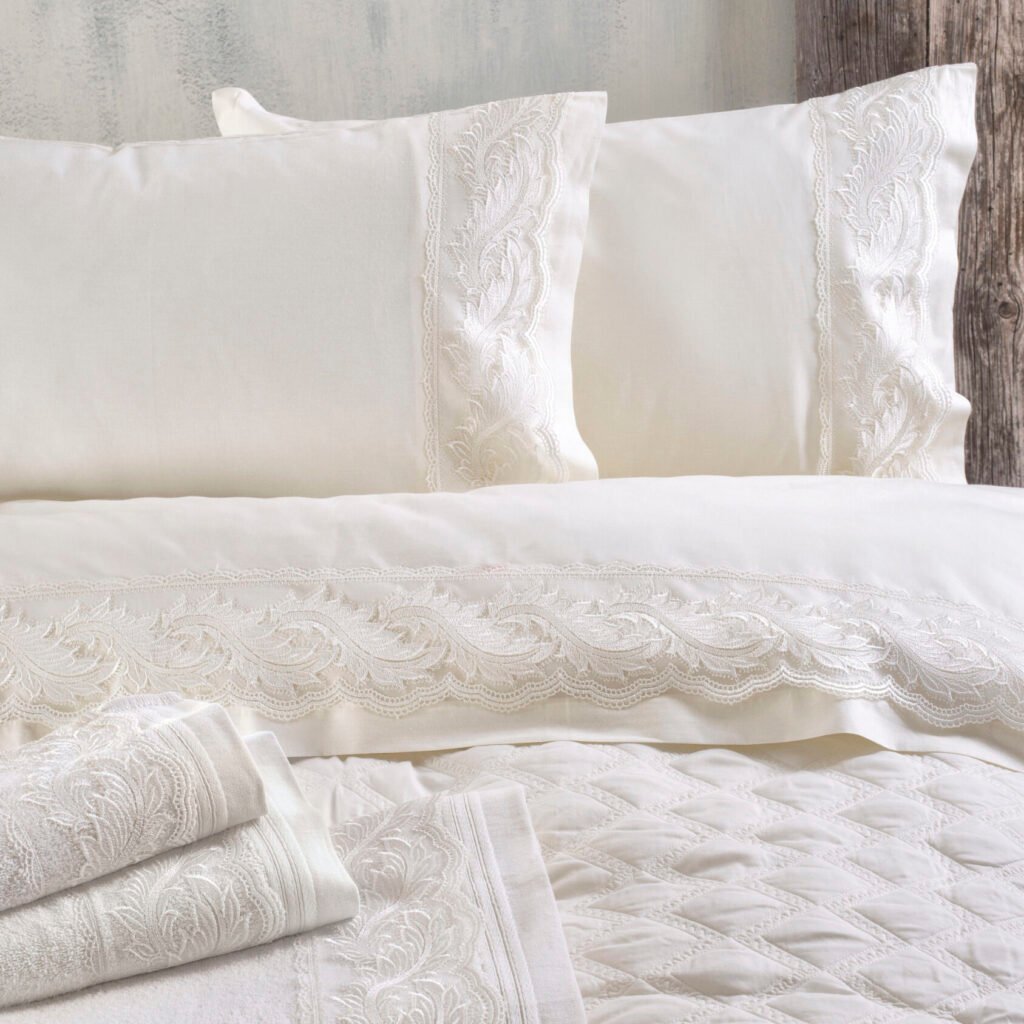 REGATA ΕΚΡΟΥ - ΣΕΤ ΣΕΝΤΟΝΙΑ ΜΕ ΔΑΝΤΕΛΑ 4 ΤΕΜ. - ΕΚΡΟΥ - ΥΠΕΡΔΙΠΛΟ (230X260) - Rythmos