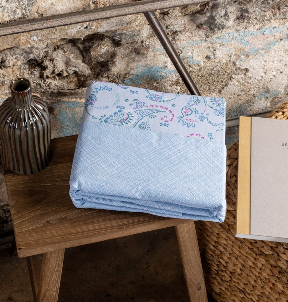 Παπλωματοθήκη "Luna" Lily Blue - Διπλή (205x245) - LUNA- COKITEX - Image 3