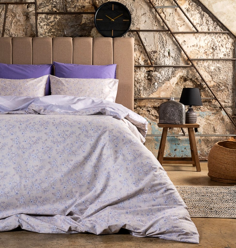 Παπλωματοθήκη "Luna"  Fiori Beige - Γίγας (245×265) - LUNA- COKITEX