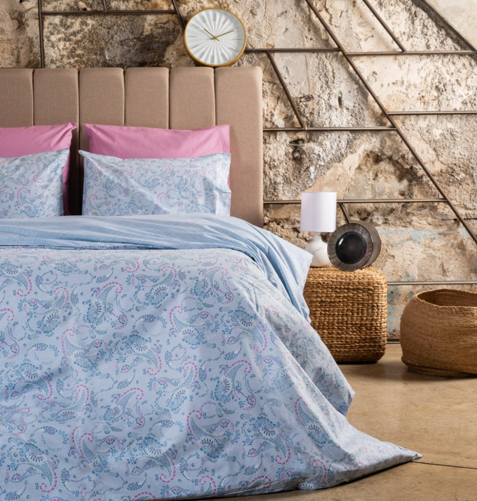 Παπλωματοθήκη "Luna" Lily Blue - Γίγας (245×265) - LUNA- COKITEX