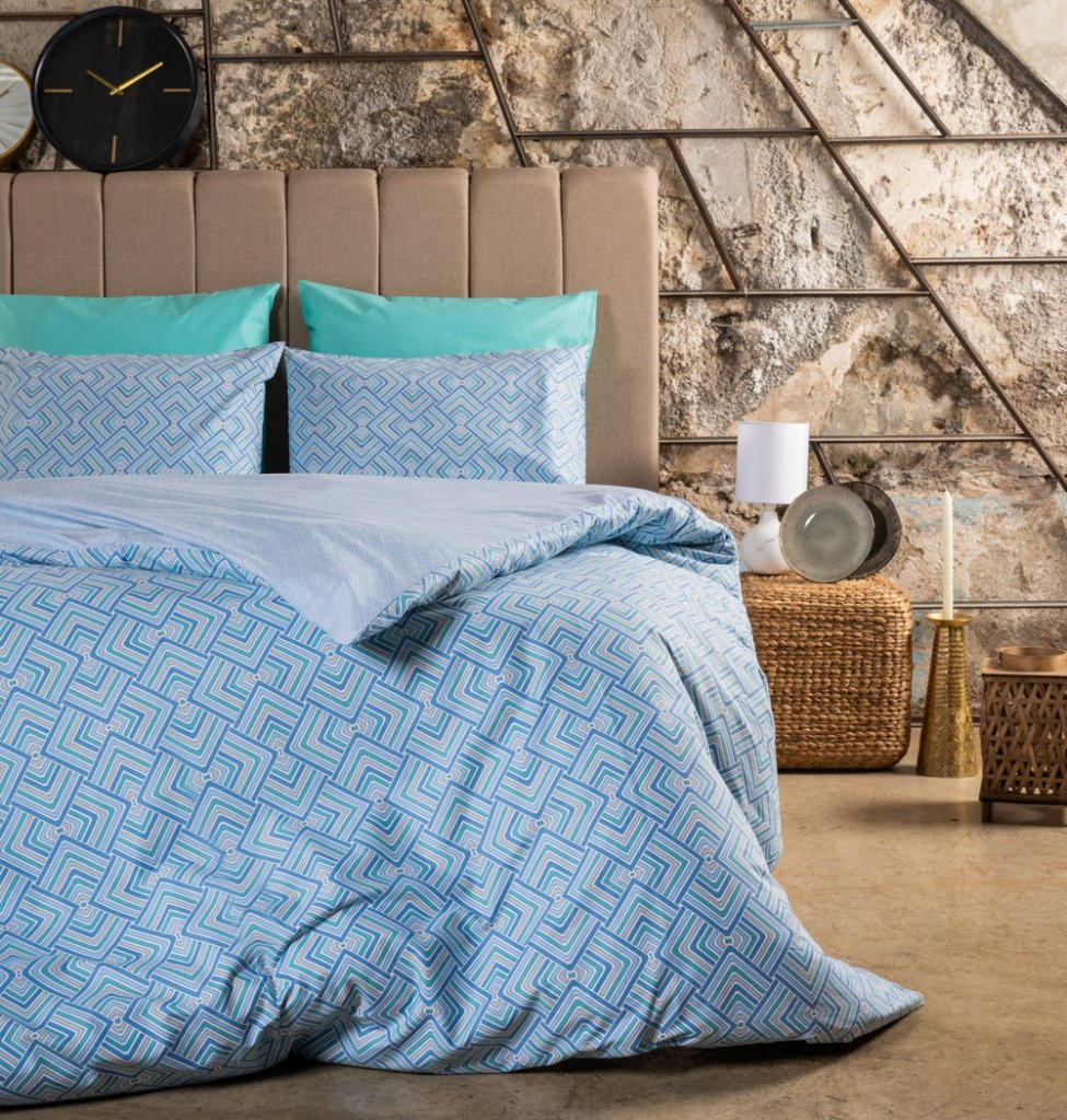 Παπλωματοθήκη "Luna" Echo Blue - Γίγας (245×265) - LUNA- COKITEX