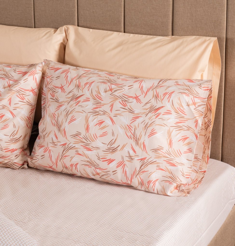 Μαξιλαροθήκες "Luna" Paint - Terracota, 50x70 - LUNA PREMIUM- COKITEX