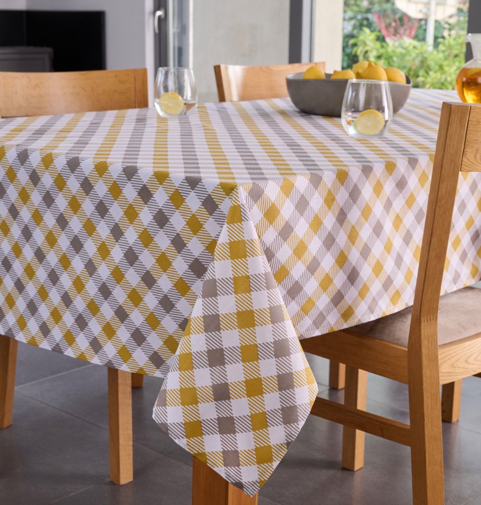 Τραπεζομάντηλα Κουζίνας Quadri - Gold, 140x140cm - MULTI LINE- COKITEX