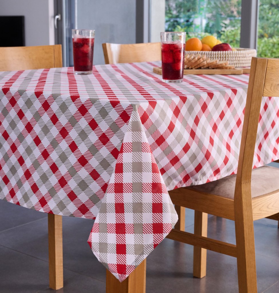 Τραπεζομάντηλα Κουζίνας Quadri - Red, 140x140cm - MULTI LINE- COKITEX