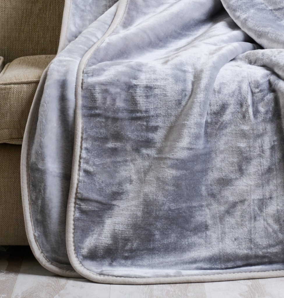 Κουβέρτα Μονόχρωμη Βελούρ Flat Silk Touch - Silver, Υπέρδιπλο (220x240) - SILK TOUCH- COKITEX