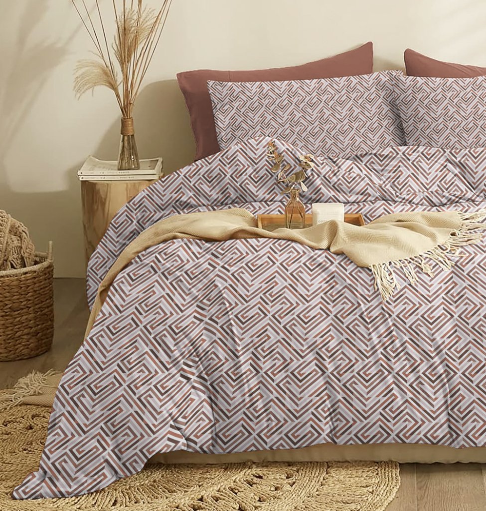 Παπλωματοθήκη "Marta" Maze Moka - Μονή (165x245) - MARTA- COKITEX