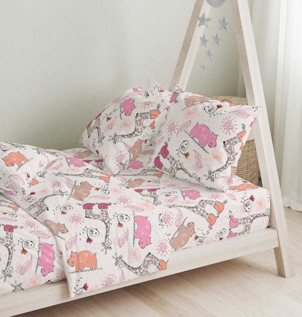 Σεντόνια Σετ Jungle Pink - 165x270+50X70 - LITTLE STAR- COKITEX - Image 3