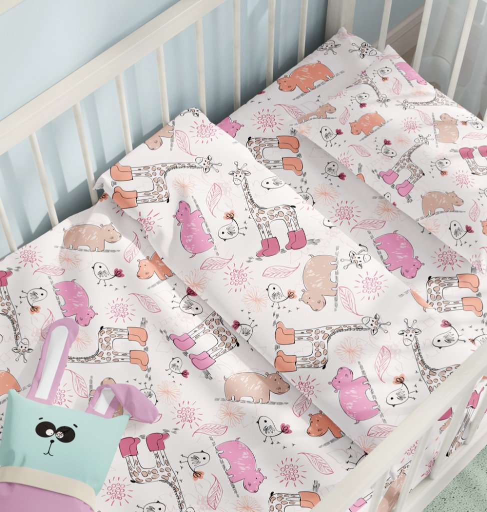 Alternative view of Σεντόνια Σετ Jungle Pink - 125x175(x2)+30x40(x1) - BABY- COKITEX