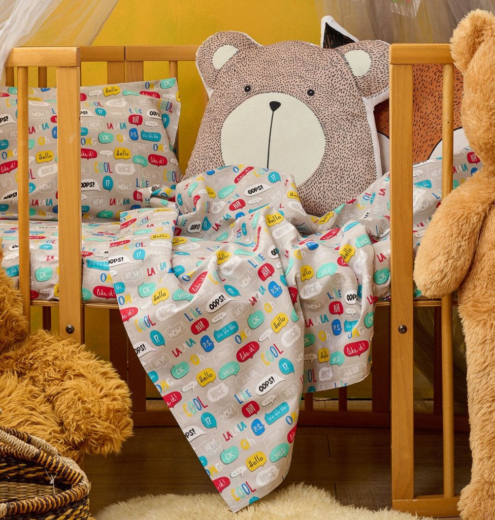 Σεντόνια Σετ Texts - 120x160, 90x130+15, 30x40 - BABY- COKITEX - Image 3