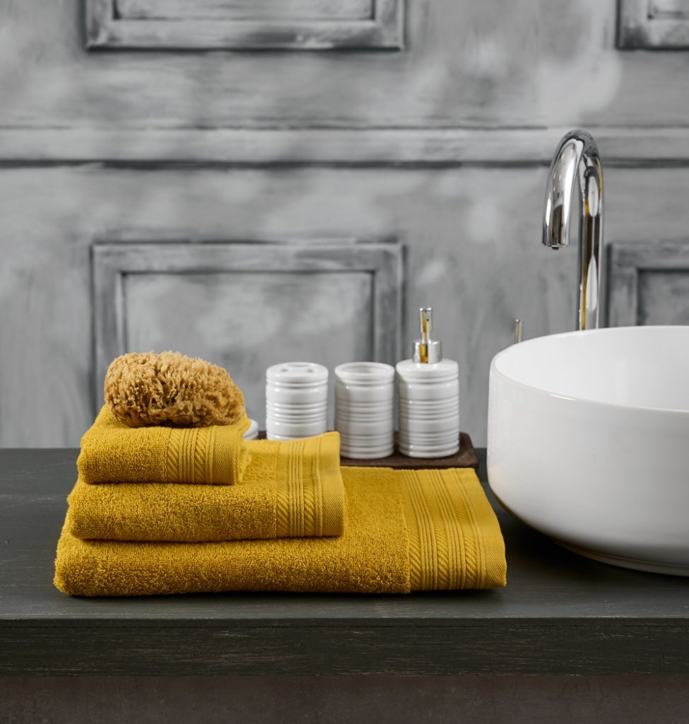 Πετσέτα Μονόχρωμη New Cotton Series - Yellow, Προσώπου 50x90 - NEW COTTON SERIES- COKITEX
