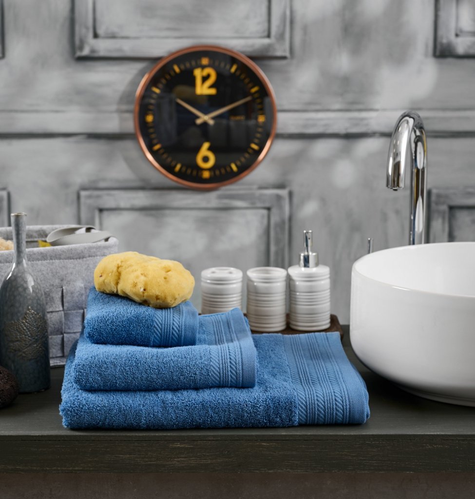 Πετσέτα Μονόχρωμη New Cotton Series - Blue, Προσώπου 50x90 - NEW COTTON SERIES- COKITEX