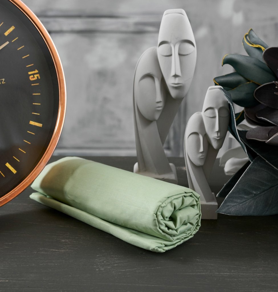 Σεντόνια Μονόχρωμα Λάστιχο Angel - Sage, Διπλό λάστιχο (150x200+25) - ANGEL- COKITEX