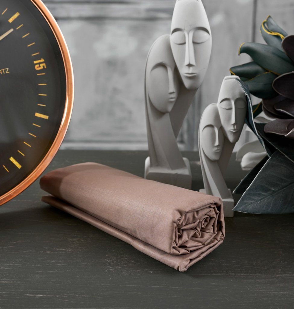 Σεντόνια Μονόχρωμα Λάστιχο Angel - Brown, Υπέρδιπλο λάστιχο (175x200+25) - ANGEL- COKITEX